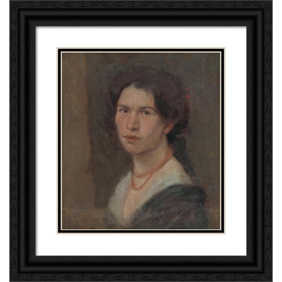 Milan Thomka Mitrovský 20x22 Black Ornate Framed Double Matted Museum Art Print Titled: Portrait of the Artist Jonasova (1910)