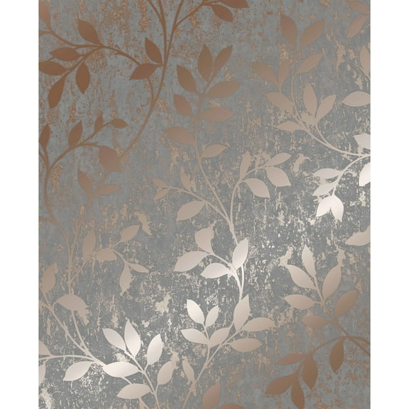 Milan Trail Rose Gold and Grey Wallpaper