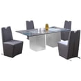 thumbnail image 1 of Milan Valor 84" Rectangular Glass 5 PC Dining Set w/Gray Handle Back Chairs, 1 of 10