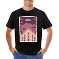 thumbnail image 1 of Milan Vintage T-shirt Mens Cotton Classic Crewneck Short Sleeve Tees Unisex Black 3XL, 1 of 5