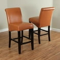 Milan Worn Brown Faux Leather Counter Stools (Set of 2)