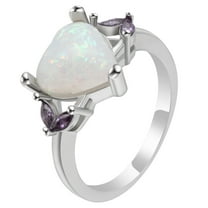 Milana Statement Ring Purple Cz Heart Fire Opal for Women Ginger Lyne Collection