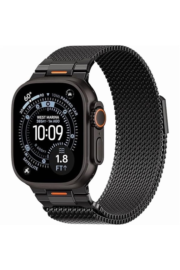 Milanese Loop for Apple Watch Ultra/3/2 Band 49mm 46mm 45mm 44mm 42mm Men,Tactical Mecha Strap Military-Grade Design,Magnetic Metal Wristband for iWatch Ultra/2/3 Series 11/10/9/8/7/6/5/4 SE