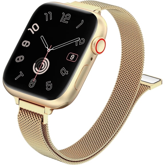 Milanese Loop Compatible with Apple Watch 38mm 40mm 41mm 42mm 44mm 45mm 49mm Women, Slim Stainless Steel Magnetic Mesh Strap for iWatch Series 11 10 9 8 7 6 5 4 3 SE 3 2 1 Ultra