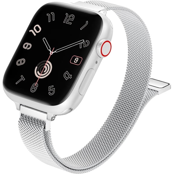 Milanese Loop Compatible with Apple Watch 38mm 40mm 41mm 42mm 44mm 45mm 49mm Women, Slim Stainless Steel Magnetic Mesh Strap for iWatch Series 11 10 9 8 7 6 5 4 3 SE 3 2 1 Ultra
