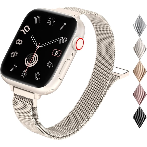 Milanese Loop Compatible with Apple Watch 38mm 40mm 41mm 42mm 44mm 45mm 49mm Women, Slim Stainless Steel Magnetic Mesh Strap for iWatch Series 11 10 9 8 7 6 5 4 3 SE 3 2 1 Ultra