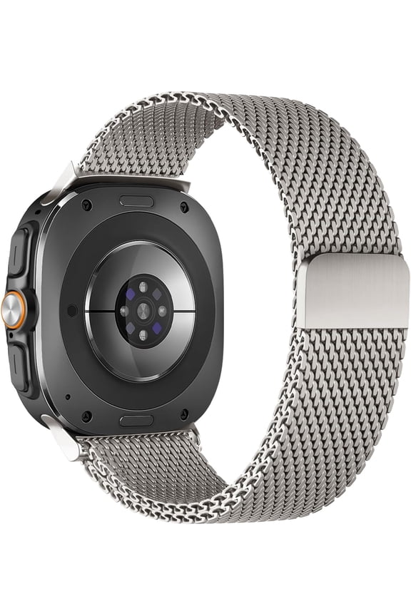 Milanese Loop Metal Bands for Samsung Galaxy Ultra Watch Band 2025/2024,Stainless Steel Magnetic/Parachute Mesh Titanium Strap Men Women for Samsung Galaxy Watch Ultra 47mm Band Correa Reloj