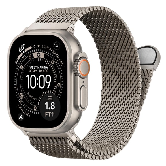 Milanese Mesh Loop Band Compatible with Apple Watch Ultra 3/2/1 49mm & Series 11/10/9/8/7/6/5/4/SE 46mm 45mm 44mm 42mm 41mm 40mm, Stainless Steel Magnetic Strap Men Women