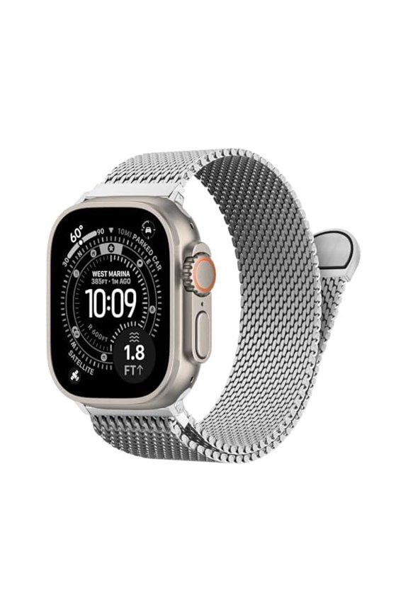Milanese Mesh Loop Compatible for Apple Watch Ultra 3/2/1 Band 49mm 46mm 45mm 44mm 42mm 41mm 40mm Men Women,Stainless Steel Metal Magnetic Strap for iWatch Series 11/10/9/8/7/6/5/4/SE 3/2/1