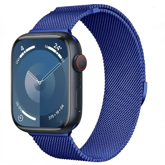 Milanese Strap for Apple Watch Band Ultra 2 49mm 44mm 40mm 45mm 41mm 38mm 44mm Bracelet F or for iWAtch Series 9 3 6 5 SE 7 8 Strap (Blue,42mm 44m 45mm 49mm)
