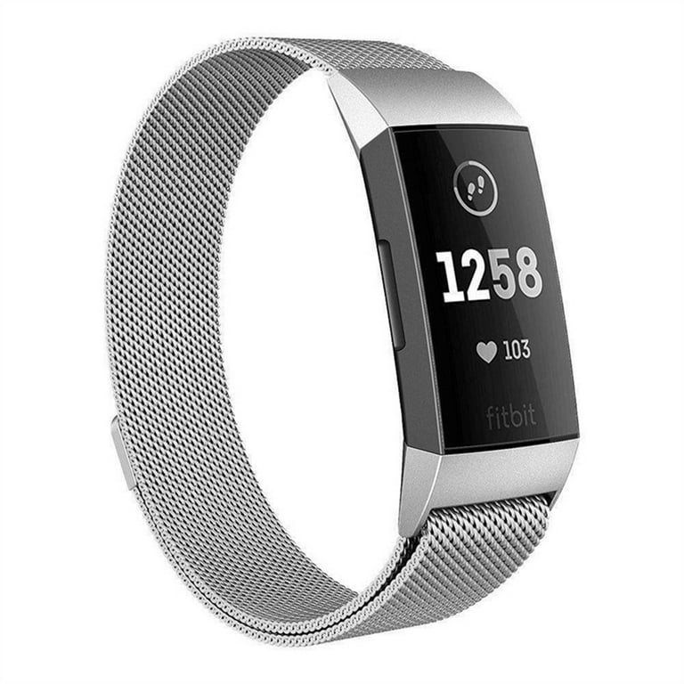 Milanese loop For fitbit charge 3 bands replacement charge4 wristband  stainless steel watch bracelet strap fitbit charge 4 band - silver