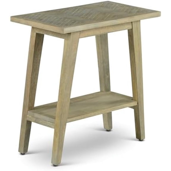 Milani Chairside End Table, Mid-Century Styling and a Natural Finish, 24 x 13 x 24.25, Brown$$Furniture