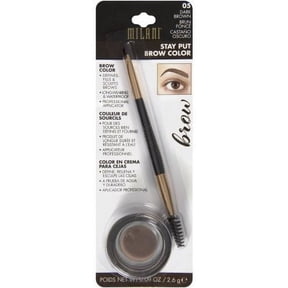 Milani Stay Put Brow Color Dark Brown with Dual-Ended Brush, Long-Lasting, Water-Resistant, Vegan Eyebrow Makeup