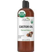 Milania Pure & Natural Organic Castor Oil 16oz Hexane-Free Cold-Pressed