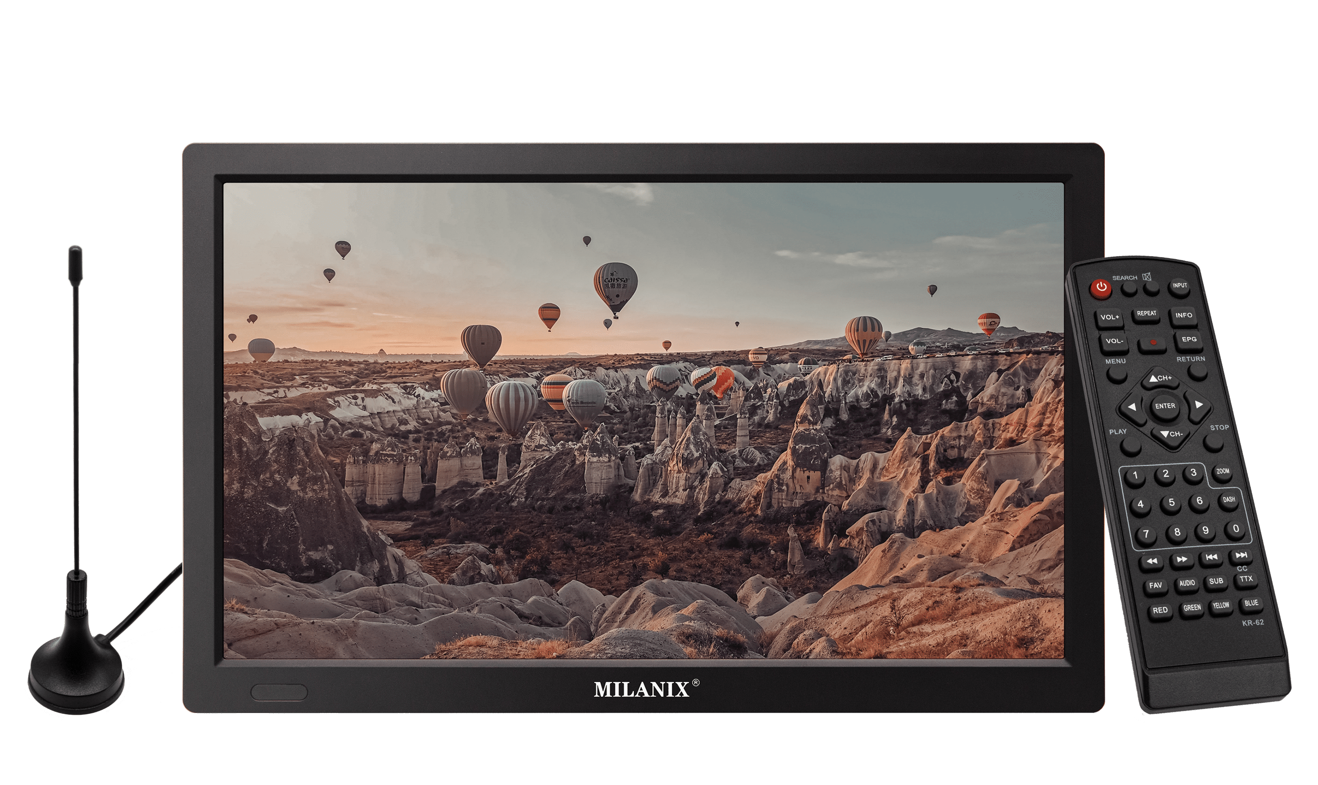 Milanix 13.3" Rechargeable Battery Powered Portable LED TV with HDMI