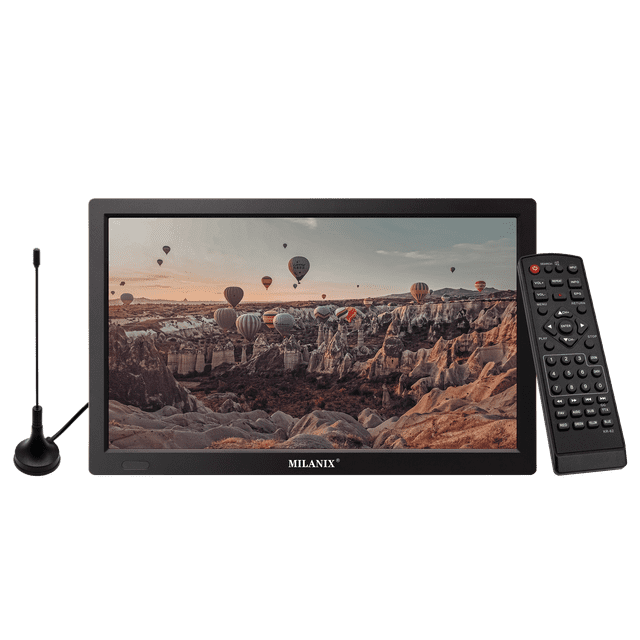 Milanix 13.3" Rechargeable Battery Powered Portable LED TV with HDMI