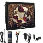 MILANIX 14.1" Portable Widescreen LED TV Rechargeable Battery Operated with HDMI, VGA, MMC, FM, USB/SD Card Slot, Built in Digital Tuner, AV Inputs, and Remote Control