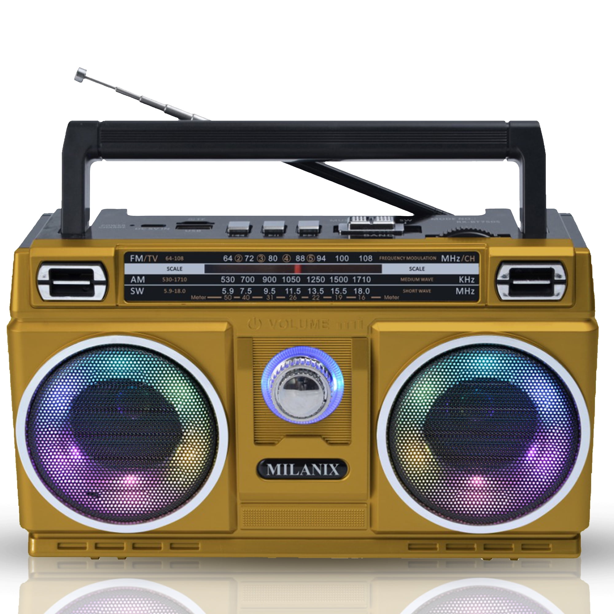 radioboy Milanix Bluetooth Rechargeable Portable AM/FM/SW Radio, Battery