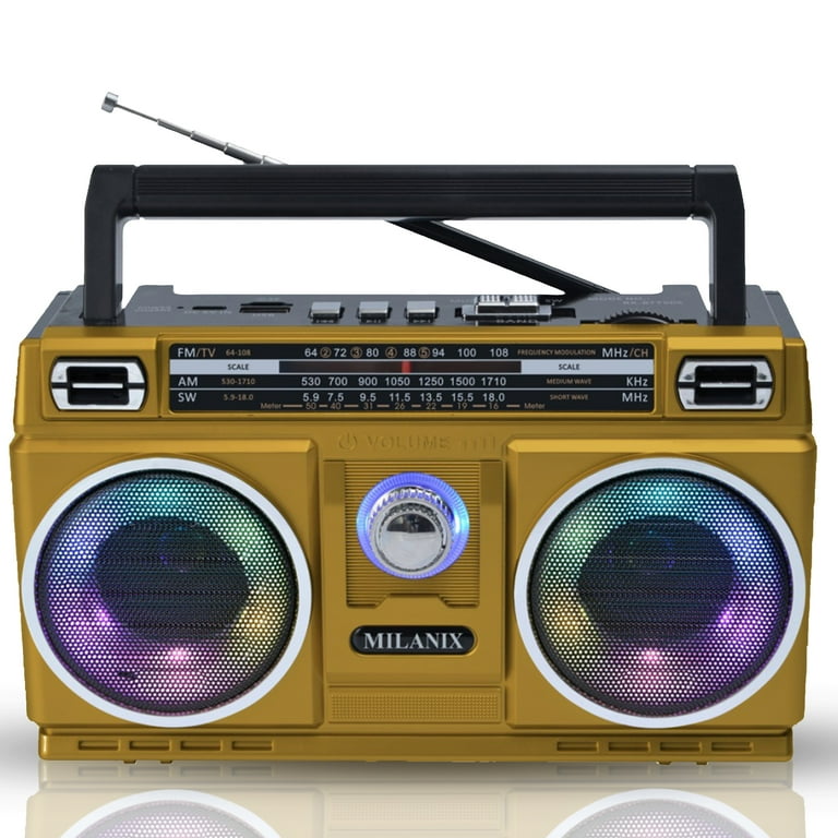 radioboy Milanix Bluetooth Rechargeable Portable AM/FM/SW Radio, Battery