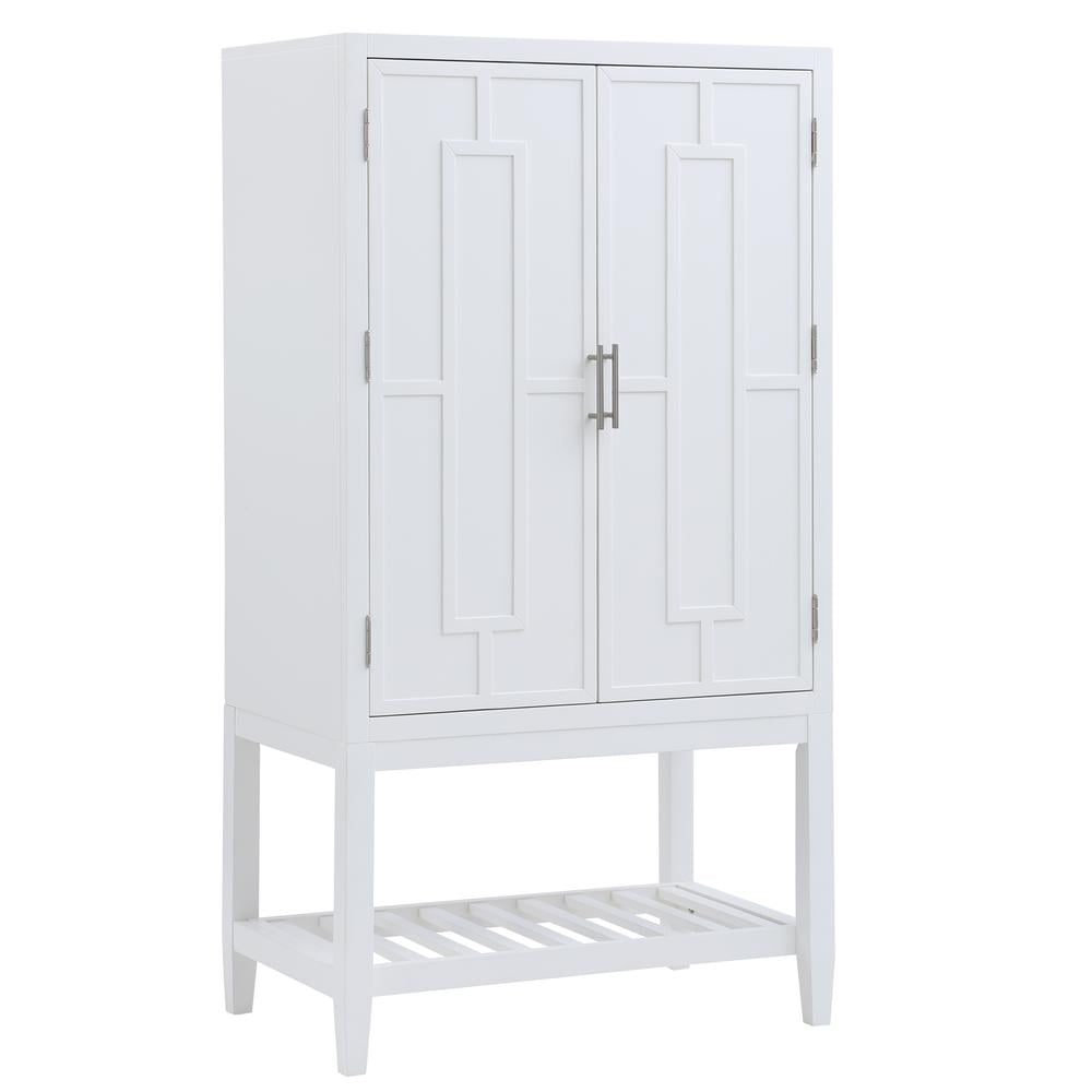 Milano 60" Transitional Bar Cabinet with Wine and Glass Storage
