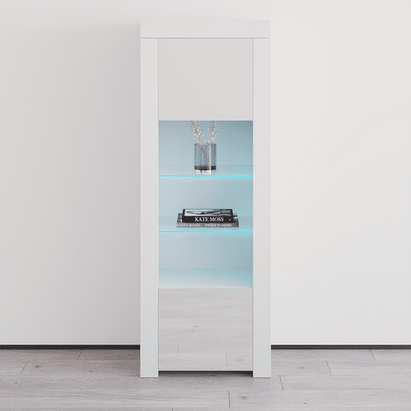 Milano Bookcase Matte Body & High Gloss Fronts, White