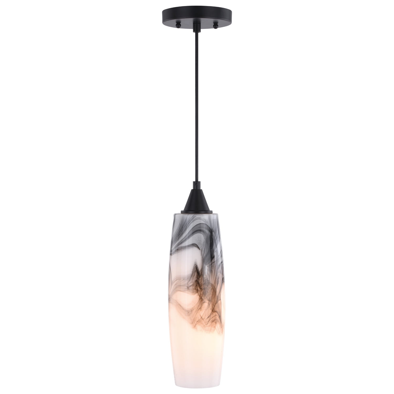 Milano Oil Rubbed Bronze Mini Pendant Light with Hand-Blown Glass