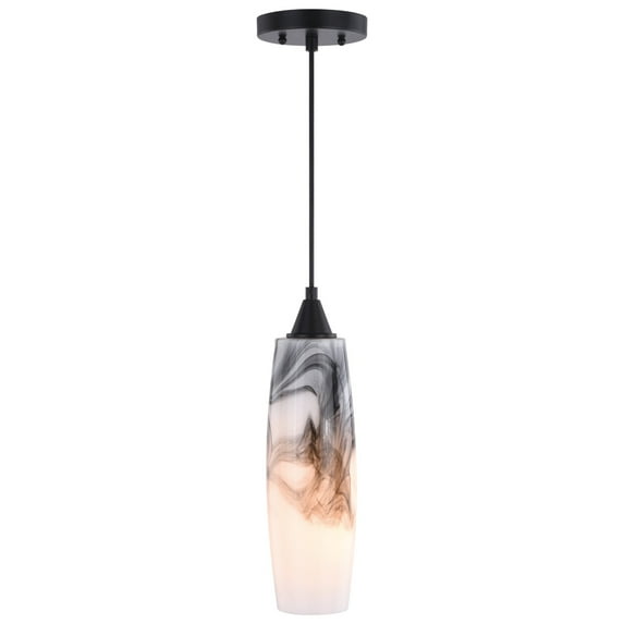 Milano Bronze Mini Pendant Ceiling Light Black and White Glass