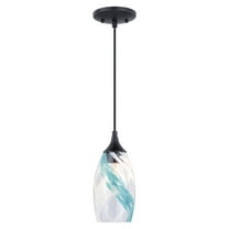 Milano Bronze Mini Pendant Ceiling Light Blue Glass