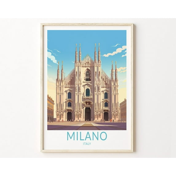 Milano City Travel Poster, Milano Italy Travel Poster Print, Italy Milano City Wall Art, Italy Travel Poster, Wall Art And Travel Wall Art, Modern Wall Decor, 16x24 UNFRAMED