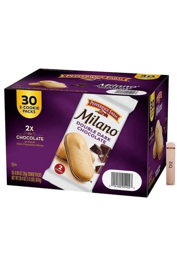 , Cookies, Double Dark Chocolate, 29.4 oz, Multi-pack, 30 count - 0.98 OZ (28g) Cookie Packs / clip 1pc