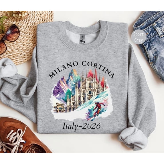 Milano Cortina 2026 Sweatshirt, Italy Winter Sport, Family Matching Vacation Shirt