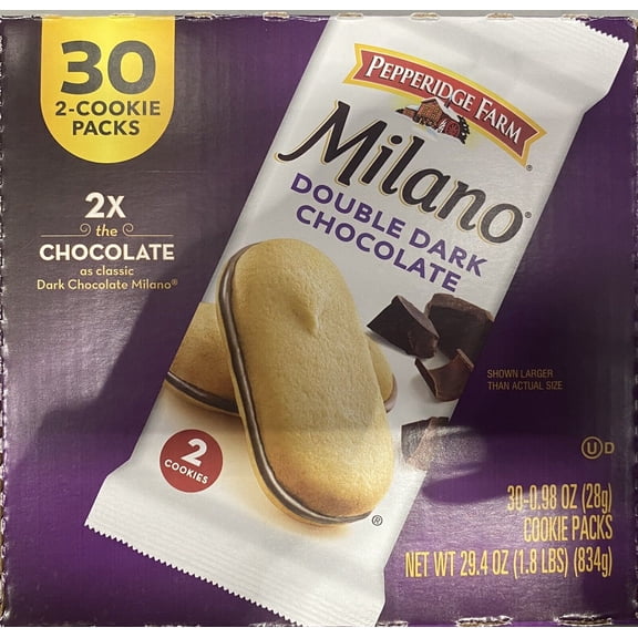 Milano DOUBLE DARK CHOCOLATE Cookies 30 count box