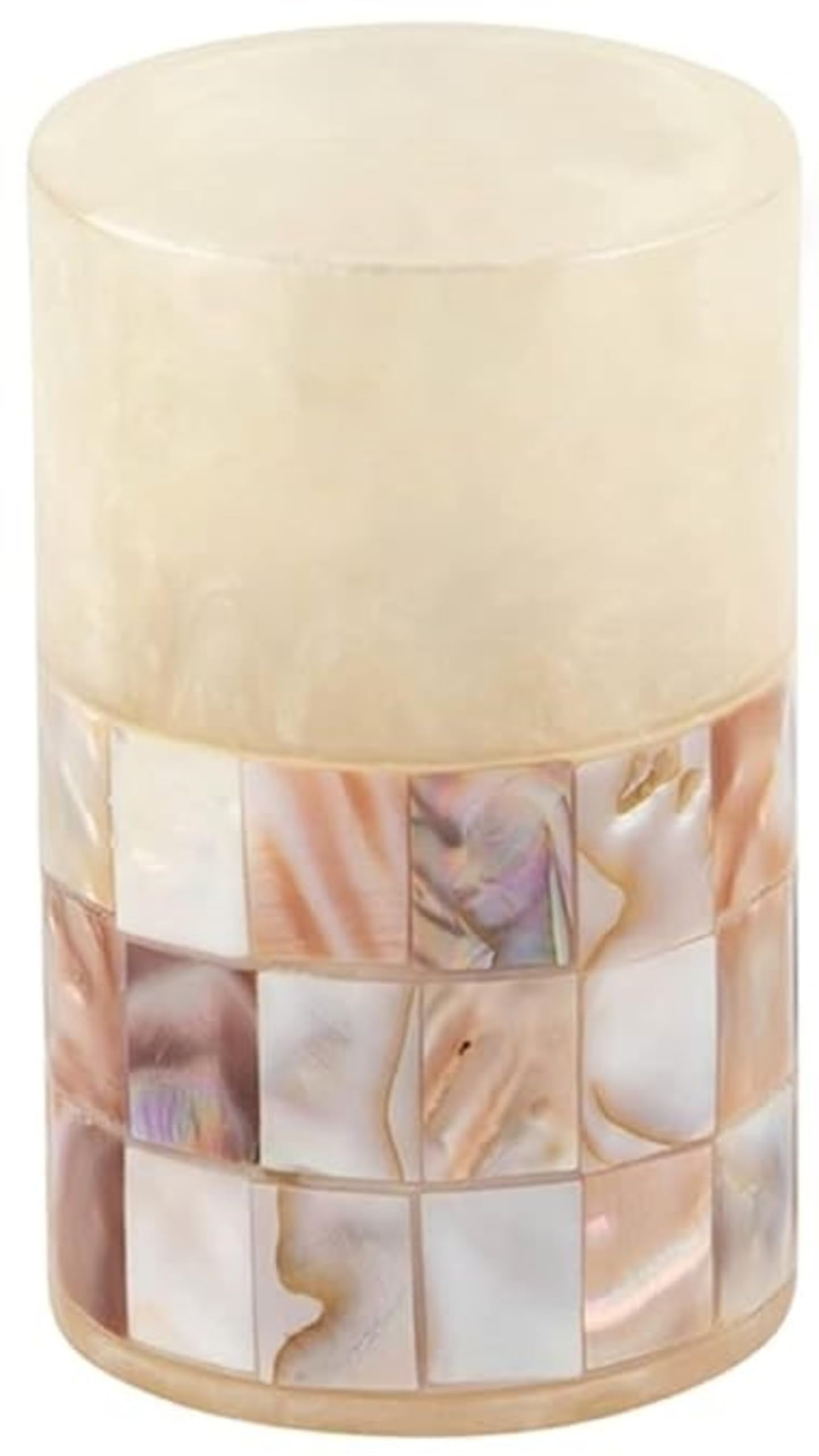 Milano Decorative Toothbrush Cup, Capiz Shell Handcrafted Bathroom Mug ...