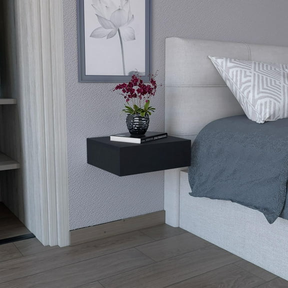 Milano Floating Nightstand, Wall-Mounted with Drawer