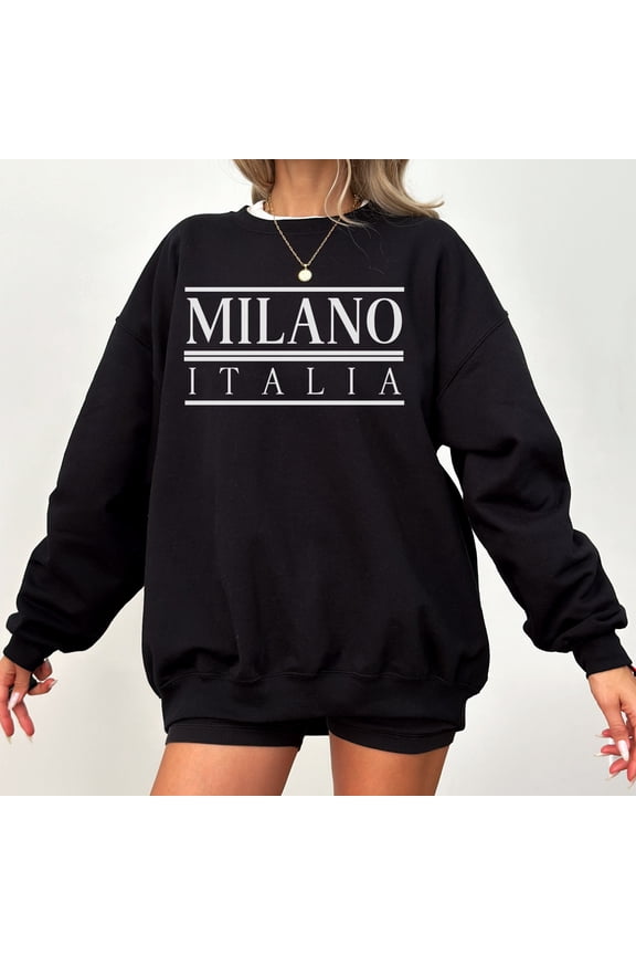 Milano, Italia Crewneck Pullover T-Shirt Milan, Italy Top Retro Old Money Style Gift Idea