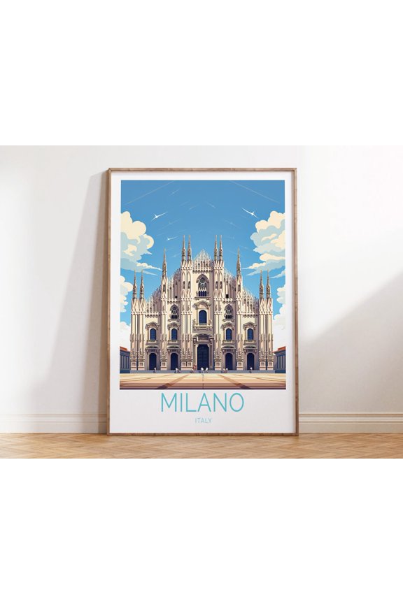 Milano Italy City Travel Scenery Wall Art Print, Unframed Paper Print Size 8x12