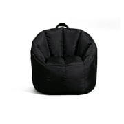 Big Joe Milano Child-Sized Bean Bag Chair for Kids Bedroom and Reading Nook, Stretch Limo Black, Durable Easy-Clean Polyester Nylon Blend, Refillable