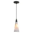 thumbnail image 1 of Milano LED Compatible Matte Black Transitional Mini Pendant Ceiling Light Multi Color Art Glass, 1 of 11