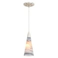 thumbnail image 1 of Milano LED Compatible Satin Nickel Transitional Mini Pendant Ceiling Light Multi Color Art Glass, 1 of 11