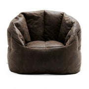 Big Joe Milano Large Bean Bag Chair for Kids, Teens, Adults, Espresso Blazer, Lightweight Seat for Reading Nook and Gaming Vegan Leather, 3.5 foot Refillable