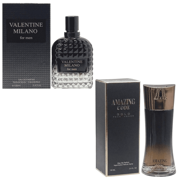 Milano Men Eau de Toilette Amazing Code Men Cologne 2pcs Set 3.4floz Each Fresh Masculine Scent Long Lasting Fragrance for Daily Wear, Date Nights, Gift for Him
