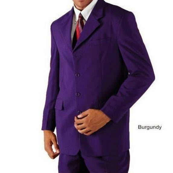Milano Moda Men's 3 Button Single Breasted Dress Suit 802-Purple-42Regular-36Pants