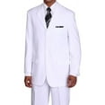 thumbnail image 1 of Milano Moda Men's 3 Button Single Breasted Dress Suit 802-White-44Long-38Pants, 1 of 1