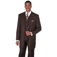 thumbnail image 1 of Milano Moda Men's 3pc Gangster Pin-striped Three Button Suit 5903 w/ Vest Brown, 1 of 2