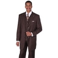 thumbnail image 1 of Milano Moda Men's 3pc Gangster Pin-striped Three Button Suit 5903 w/ Vest Brown, 1 of 2