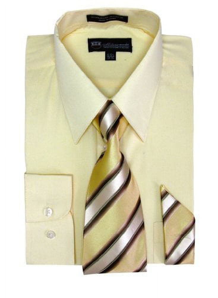 yellow shirt matching tie