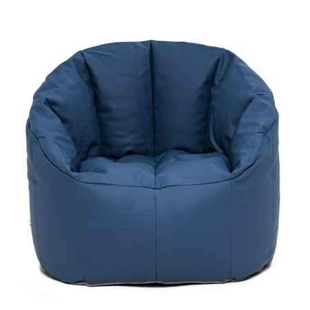 Big Joe Milano Outdoor Weatherproof Bean Bag Chair for Kids, Teens, Adults, Navy Marine Vinyl, UV Protected Weather Resistant Fabric, Lightweight Patio Reading Seat, 2.5 foot Refillable