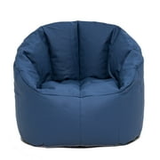 Big Joe Milano Outdoor Weatherproof Bean Bag Chair for Kids, Teens, Adults, Navy Marine Vinyl, UV Protected Weather Resistant Fabric, Lightweight Patio Reading Seat, 2.5 foot Refillable