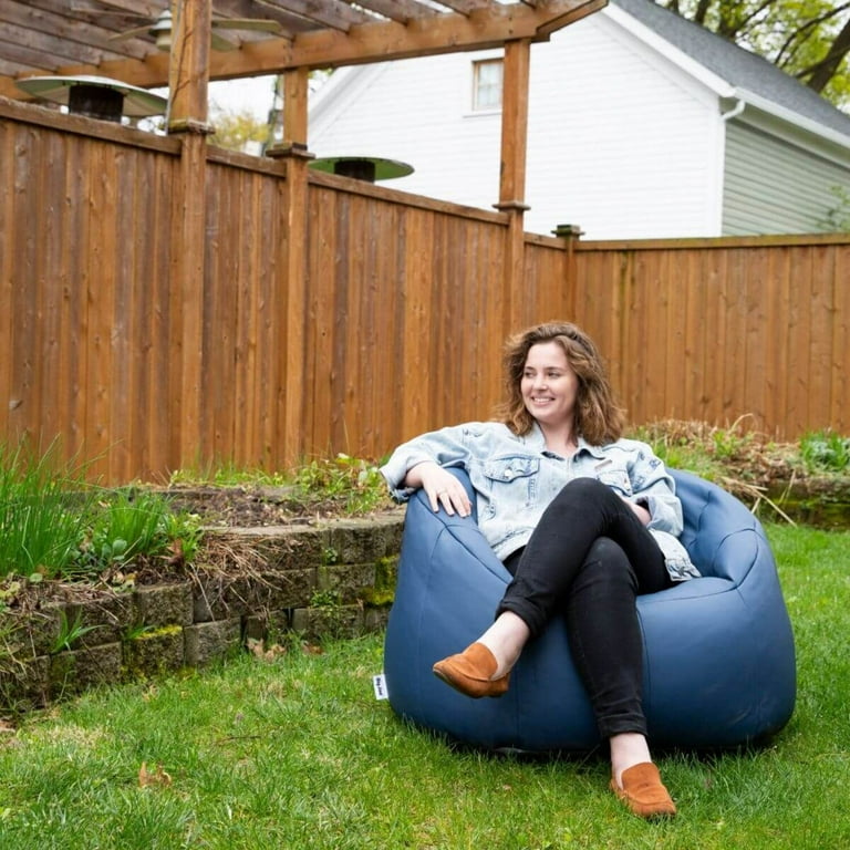 Big Joe Milano Outdoor Weatherproof Bean Bag Chair, Navy Marine