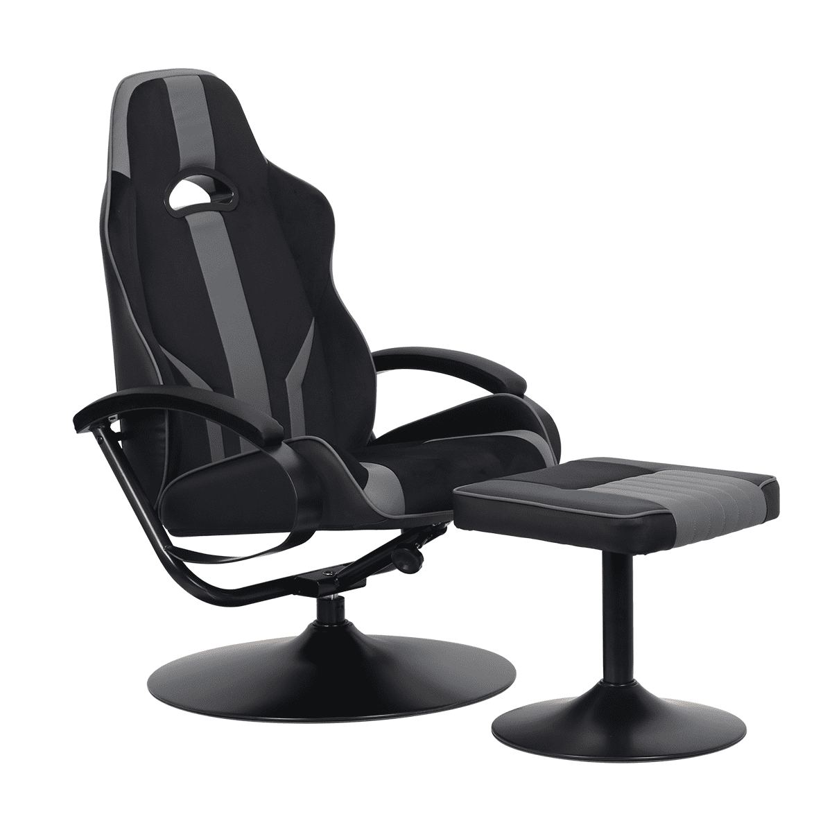 X Rocker Milano Pedestal Gaming Chair with Footrest, Black/Gray